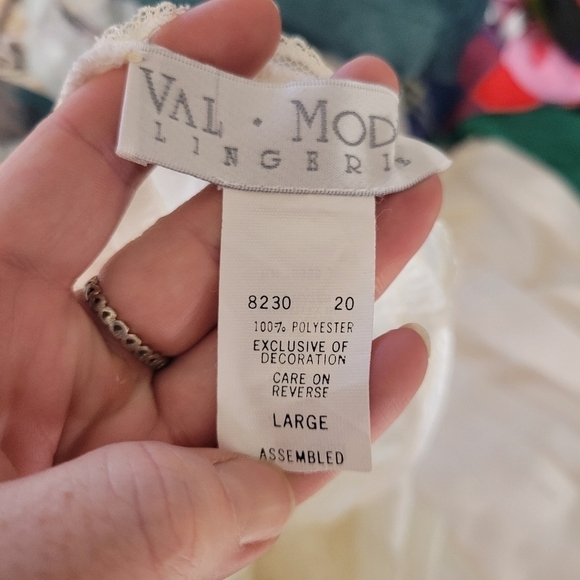 vtg VAL MODE Paisley Bridal Long Nightgown Slip Dress Size Large - Picture 2 of 7